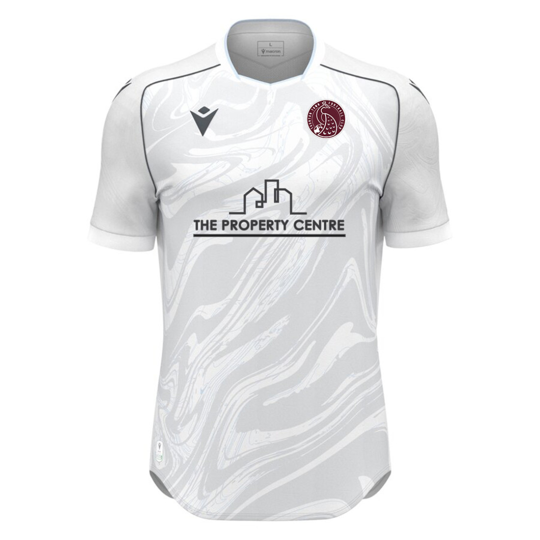 Taunton Town Women Away Match Shirt in White, sponsored by The Property Centre